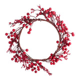 Red Holly Wreath adorned with vibrant red berries, perfect for festive home decor and seasonal celebrations.