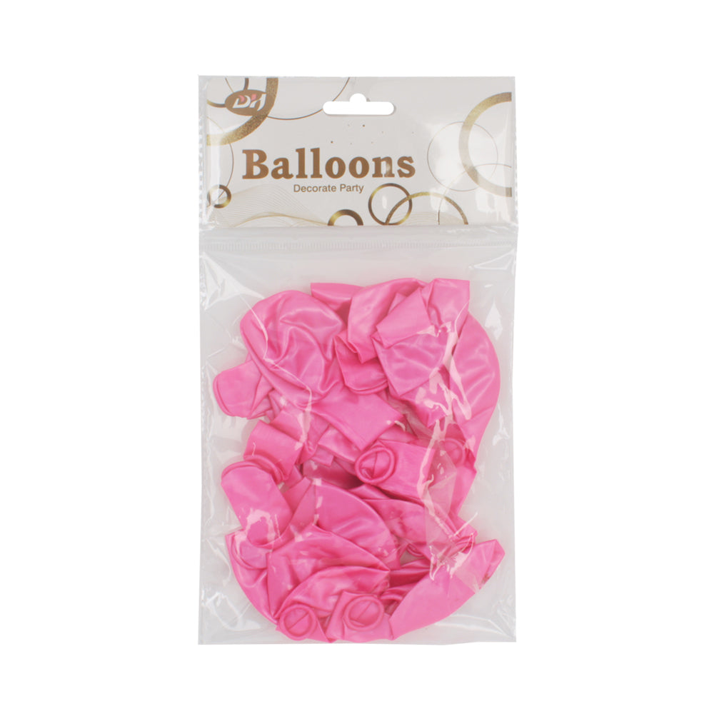 Q.Balloon(20PCS)Pink pack of decorative balloons for parties in bright pink color.
