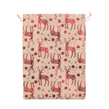 X-mas H.D.Pouch(30*40CM) with festive red reindeer and star pattern, perfect for holiday gifting.