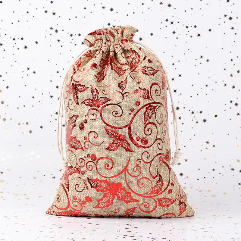 X-mas H.D.Pouch(50*70CM) festive decorative pouch with red floral design against a sparkling background.