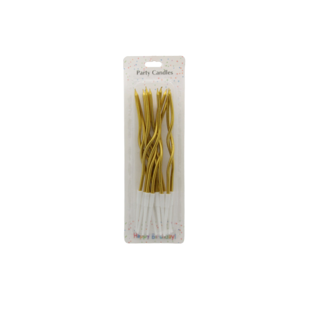 Metallic Twisted Birthday Candles 16CM