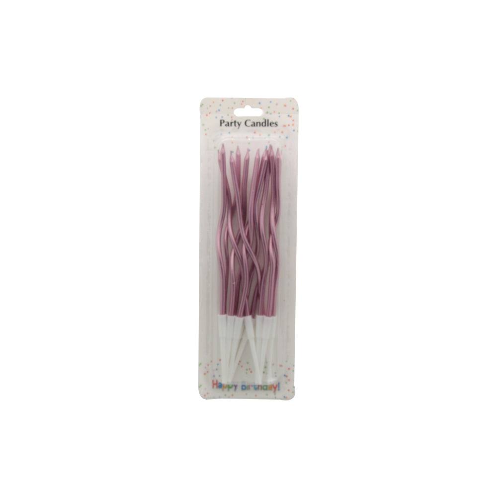 Metallic Twisted Birthday Candles 16CM