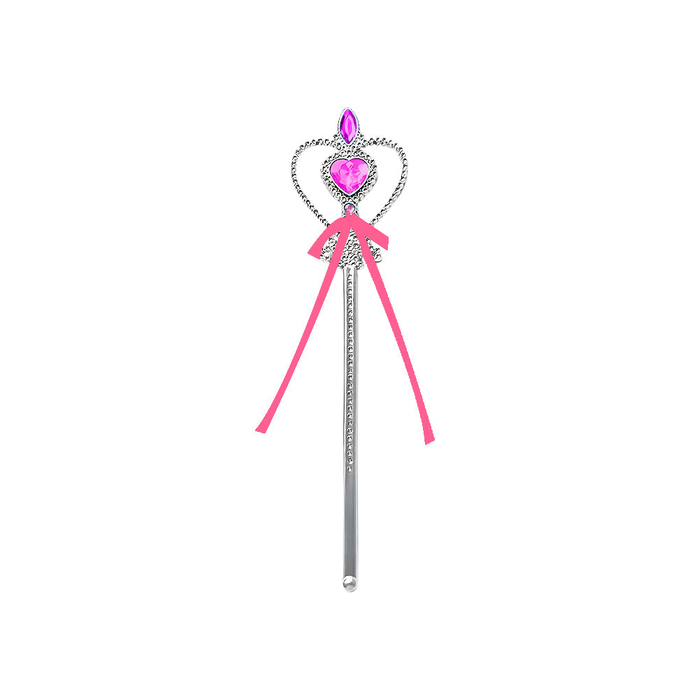 ✨ Princess Magic Wand – 3 Sparkly Colors for Little Royals! in pink with heart and ribbon accents.