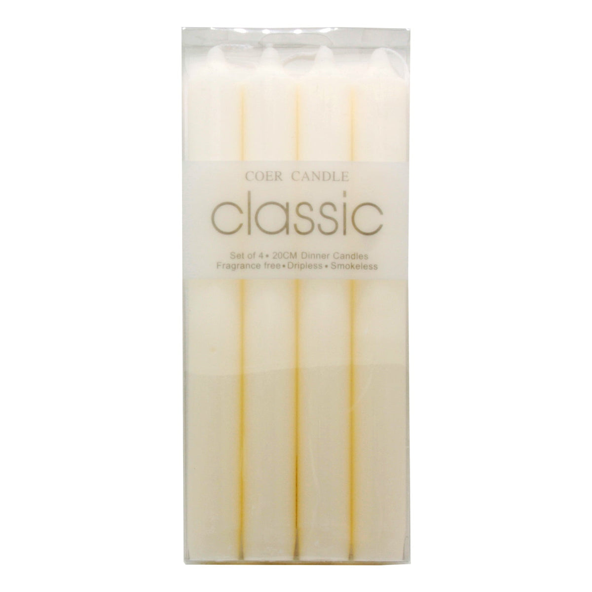 Classic Taper Candles White(4PCS/2.2*20CM)