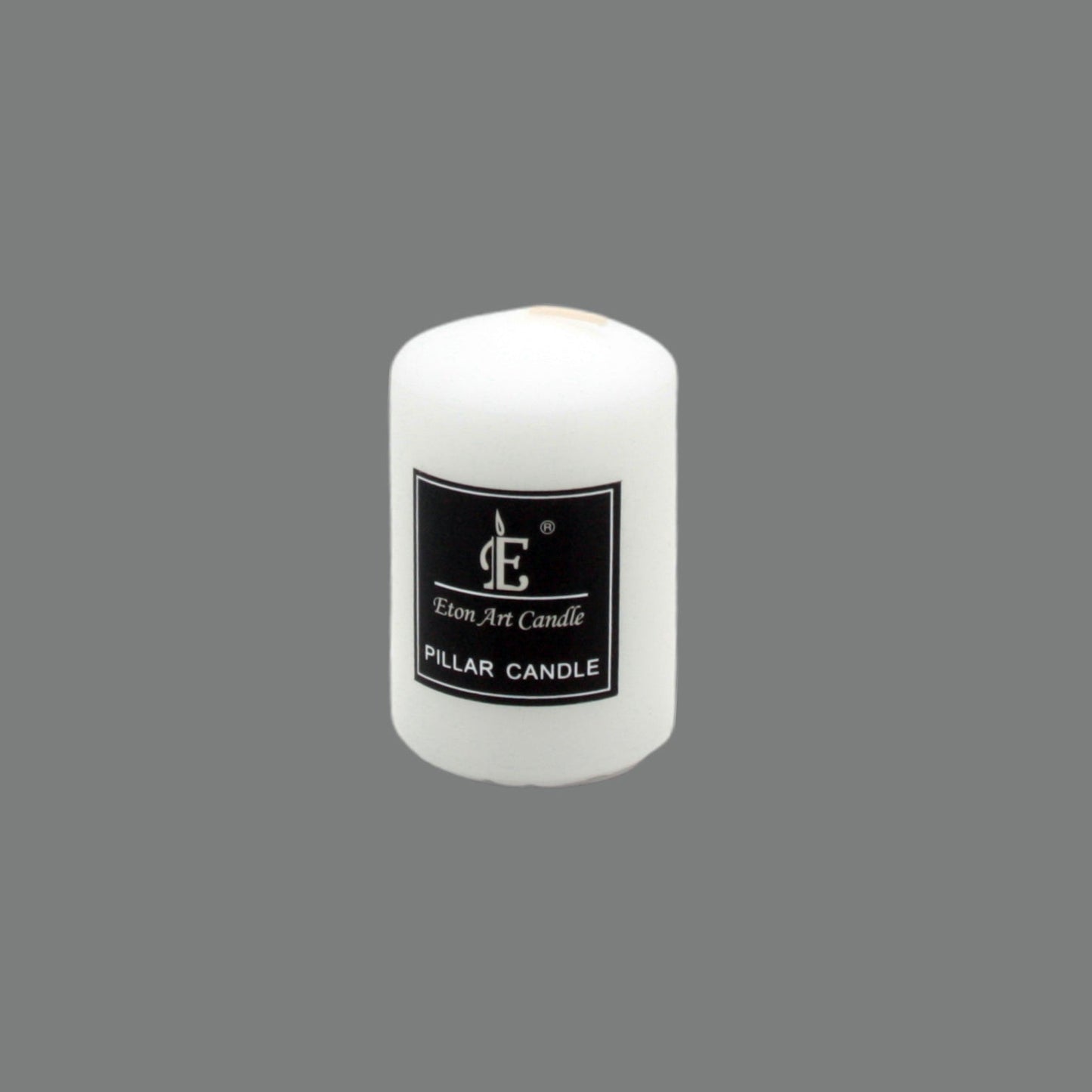 White Pillar Candle(5*7.5CM) – compact, unscented, low-smoke candle for home and spa use.
