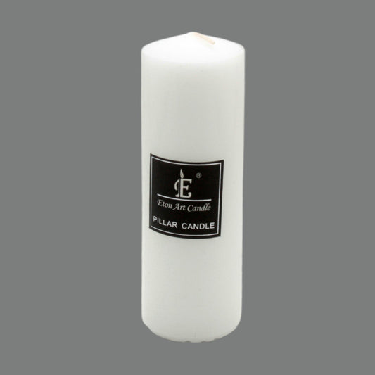 White Pillar Candle(5*15CM) - Slim, unscented, smokeless candle for elegant decor and formal settings.