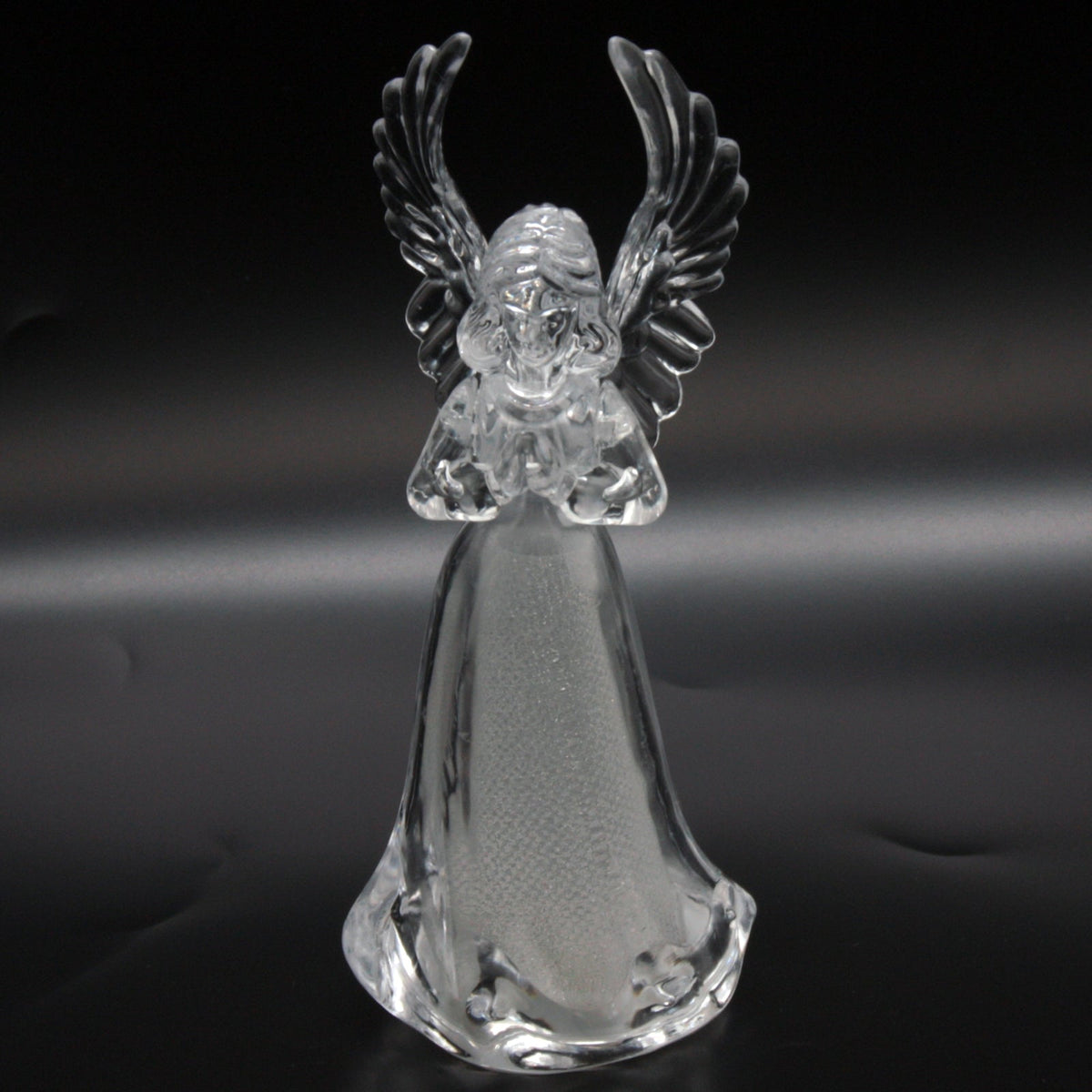 Angel Light Up figurine with clear acrylic design and LED glow, perfect for holiday and spiritual décor.