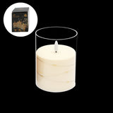 LED wrapped flameless candle 7.5 x 10cm