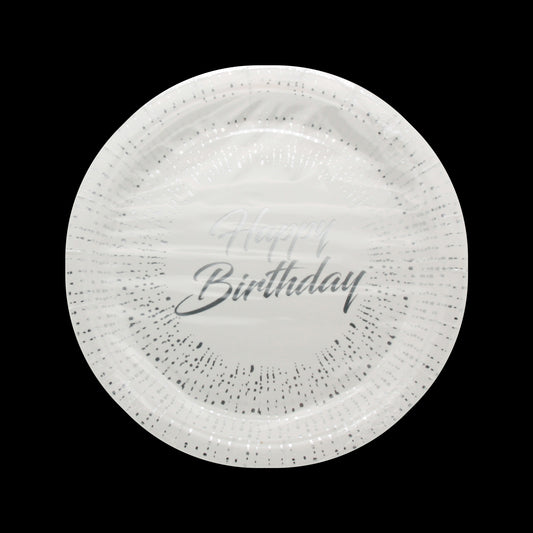 Happy Birthday G.Plate(23CM,10PCS) - decorative party plates for celebrations.