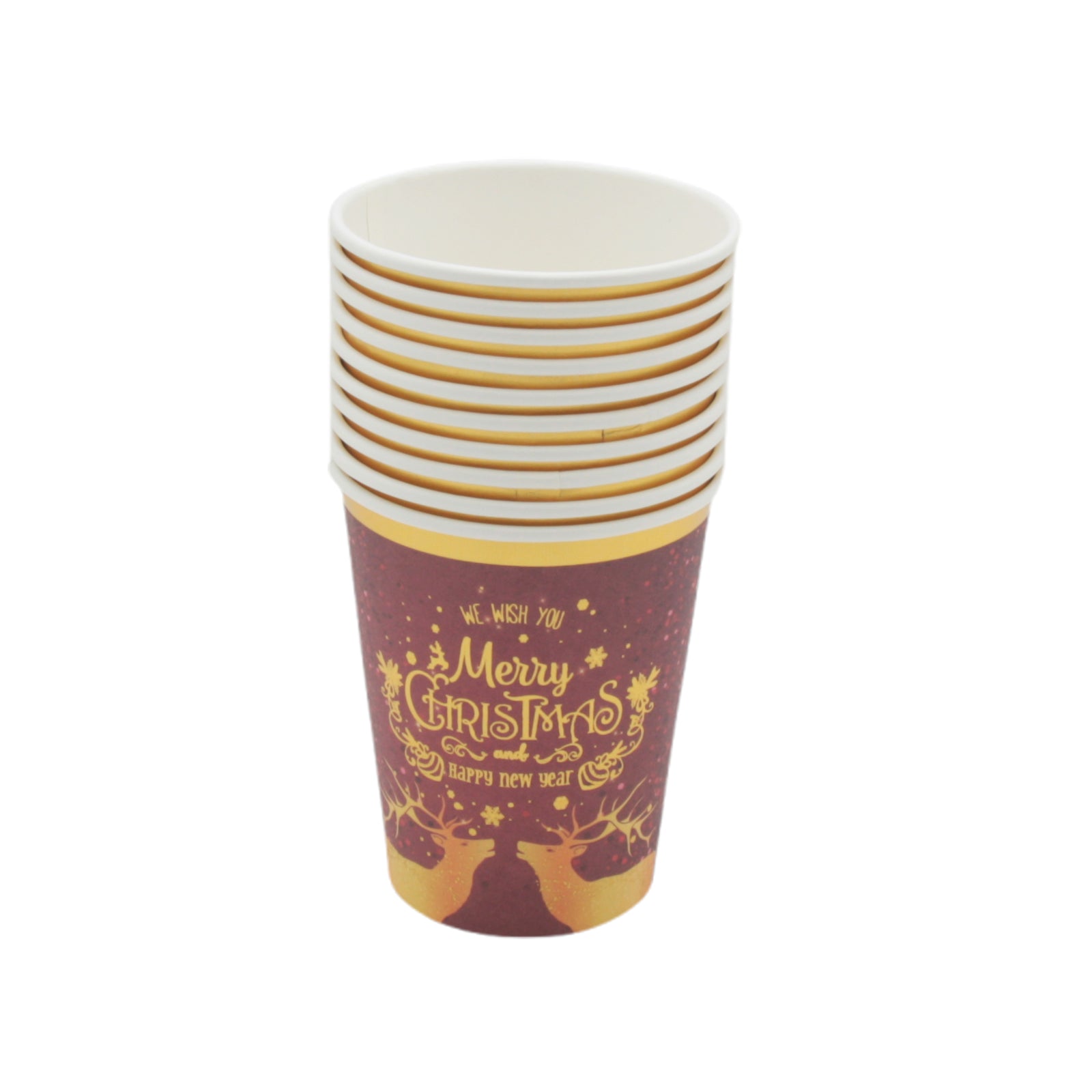 Christmas Cup(10PCS) stacked featuring festive design for holiday celebrations.
