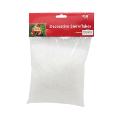 Fake Snow(100g) in a clear plastic bag with decorative snowflakes design on the label.