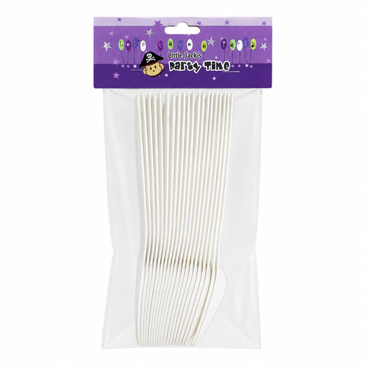 White biodegradable disposable spoons, pack of 20
