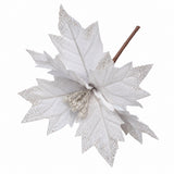 Glitter Poinsettia Flower Pick