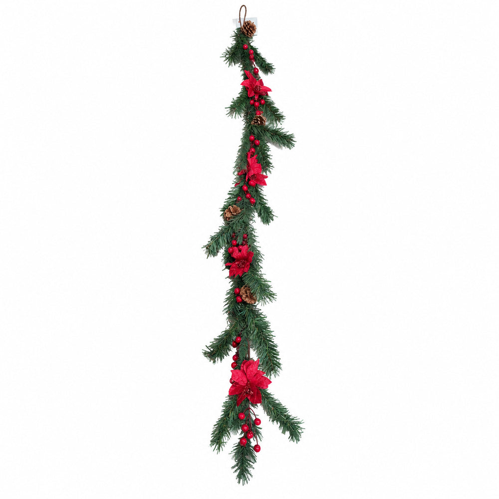 Poinsettia Christmas Garland(145CM)