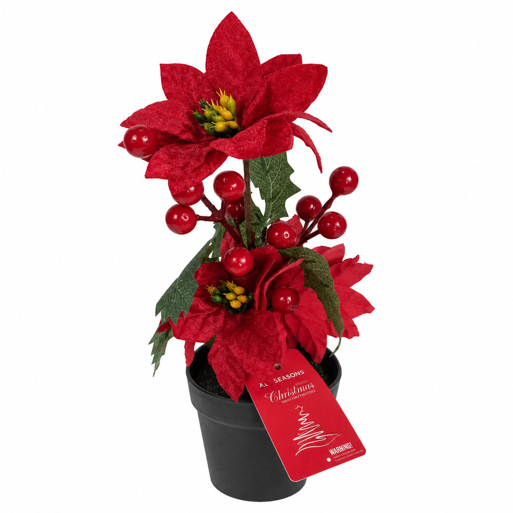 Mini Poinsettia Pot Decoration
