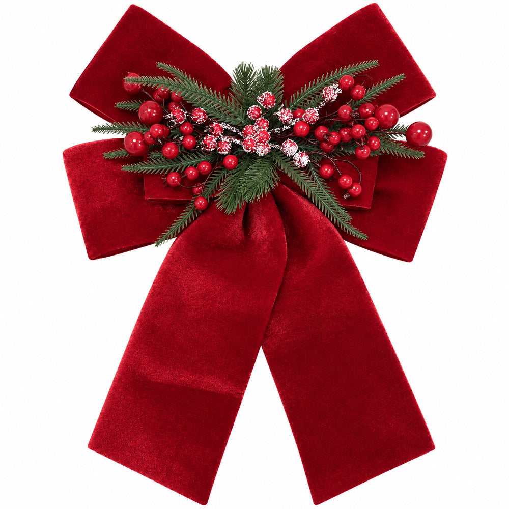 Velvet Bow w/Holly Ribbon(40*60CM)