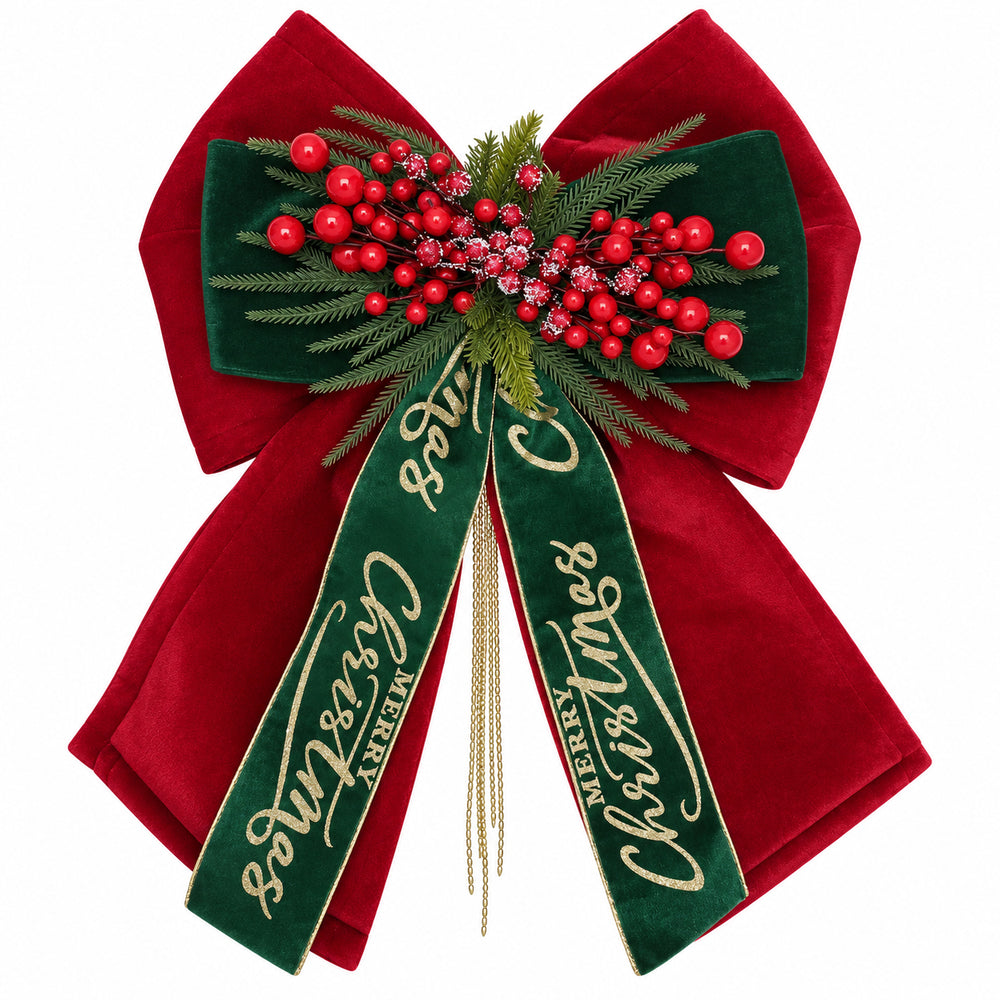 Xmas Bow w/Holly Ribbon(50*70CM)