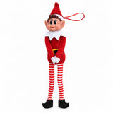 Boy – 33cm Christmas elf doll in red outfit with striped legs
