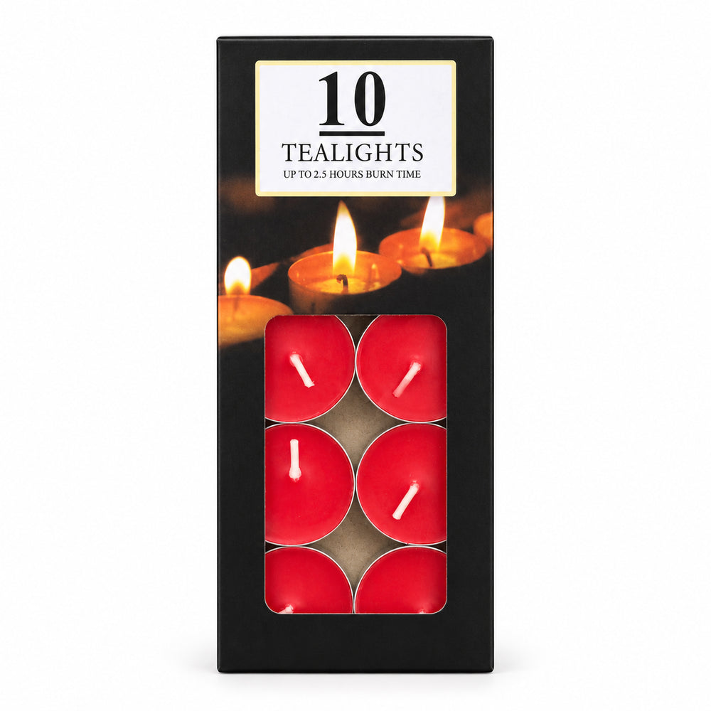 Red tealight candles, 10 pack