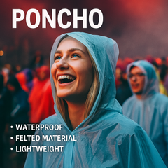 Adult Poncho – Lightweight Rain Protection (One Size)