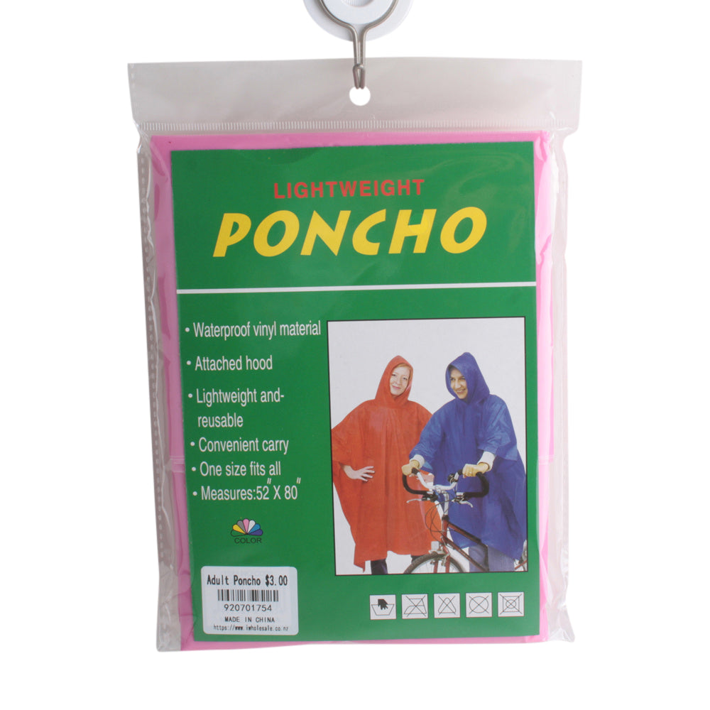 Adult Poncho – Lightweight Rain Protection (One Size)
