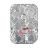 3PCS Muffin Foil Tray(25*17*3CM/4237) with six molds for baking, made of durable aluminum foil.