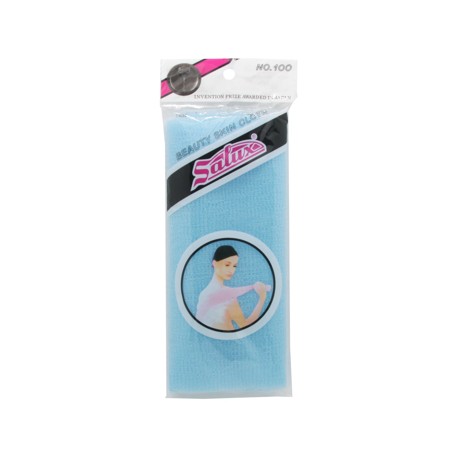 Bath Towel from Salux, ideal for gentle skin exfoliation and cleansing in a soothing blue color.