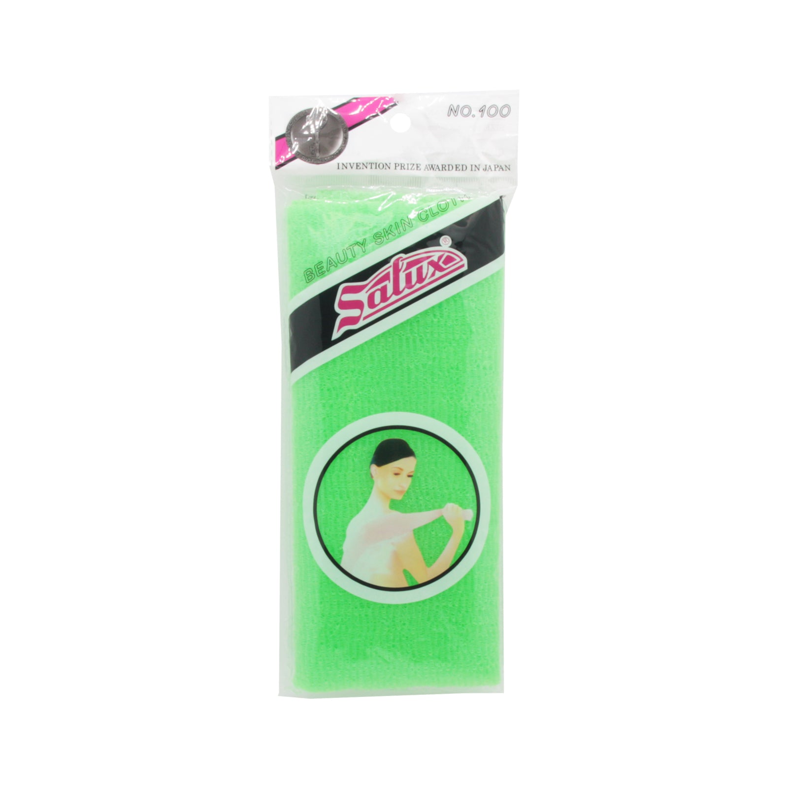 Bath Towel vibrant green hair wrap in packaging, perfect for drying hair after showering.