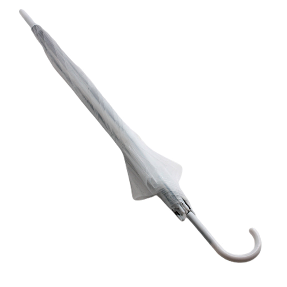 Clear Umbrella showcasing a transparent design, perfect for protection against rain while maintaining visibility.