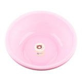 Multipurpose Plastic Basin (Ø37×13cm) in soft pink with cute bear graphic, ideal for household tasks.
