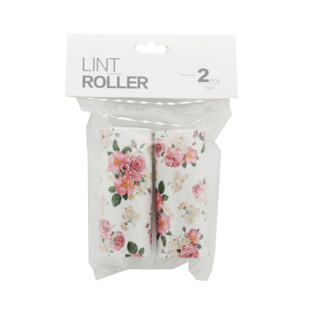 Lint Roller Replacement (2PCS) pack with floral design, including 2 refill rolls for lint removal and dust cleaning.