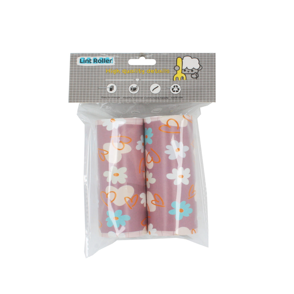 Lint Roller Replacement (2PCS) pack featuring two colorful sticky refill rolls for lint removal.