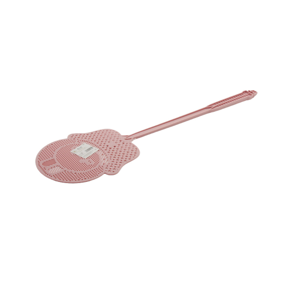 Fly Swatter(135) in pink color, designed for efficient insect control with a durable handle.