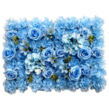 🌈 Multicolor Luxury Flower Wall Panel – Mixed Bloom Series(40*60CM/White) featuring vibrant blue roses and hydrangeas.