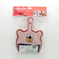 Cute Animal Dustpan and Brush featuring a bear design, convenient for home cleaning and organization.