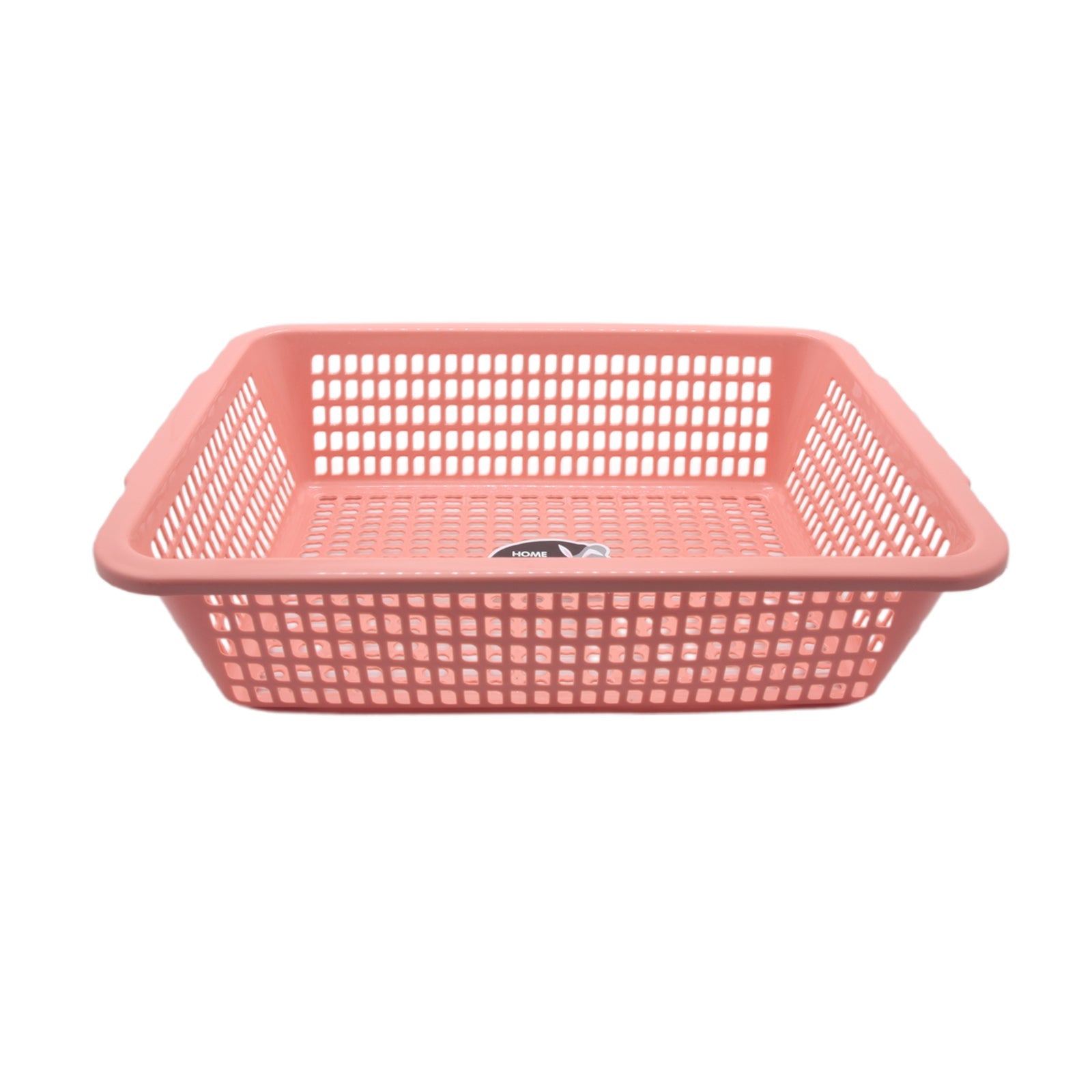 Plastic Washing Basket(38*28.2*9.8CM) in pink, perfect for laundry and organizing household items.
