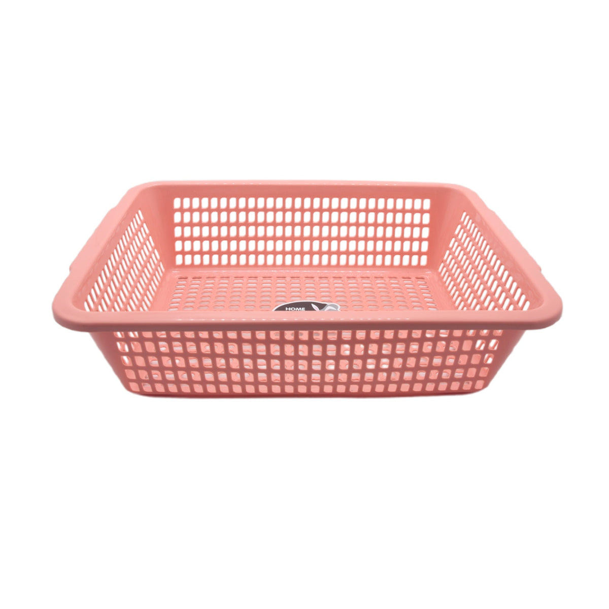 Plastic Washing Basket(38*28.2*9.8CM) in pink, perfect for laundry and organizing household items.