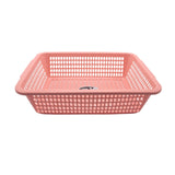 Plastic Washing Basket(38*28.2*9.8CM) in pink, perfect for laundry and organizing household items.