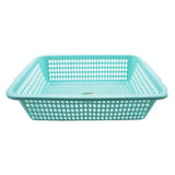 Plastic Washing Basket(42*31.5*11CM) in teal color, ideal for laundry and organizing.