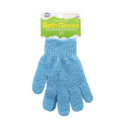 Soft blue Bath Gloves for gentle body wash, perfect for fresh-feeling skin during bath time.