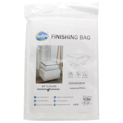 PEVA Storage Bag(45*45*20CM) in transparent packaging with zip closure for storage solutions.