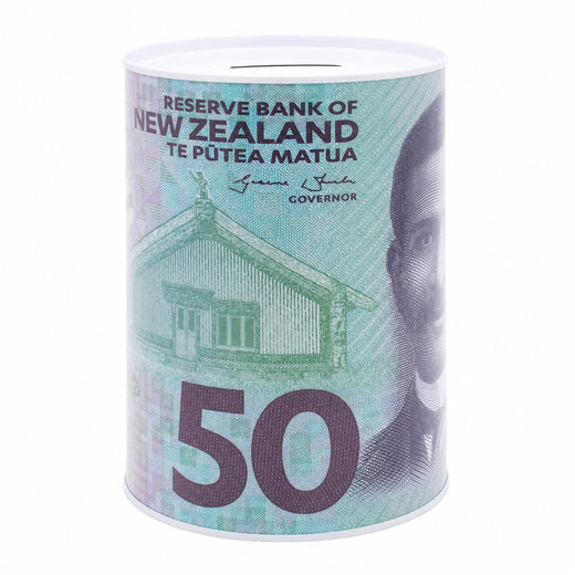 NZ $50 Note Design Money Tin – 10 × 15cm – Product