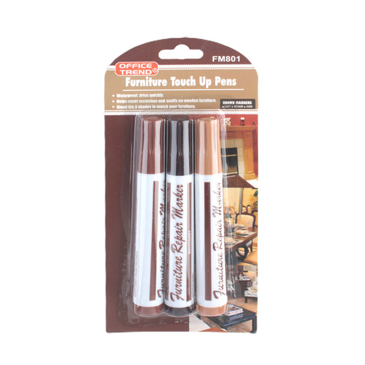 Furniture Marker(3PCS) – Set of 3 touch up pens for repairing wooden furniture scratches.