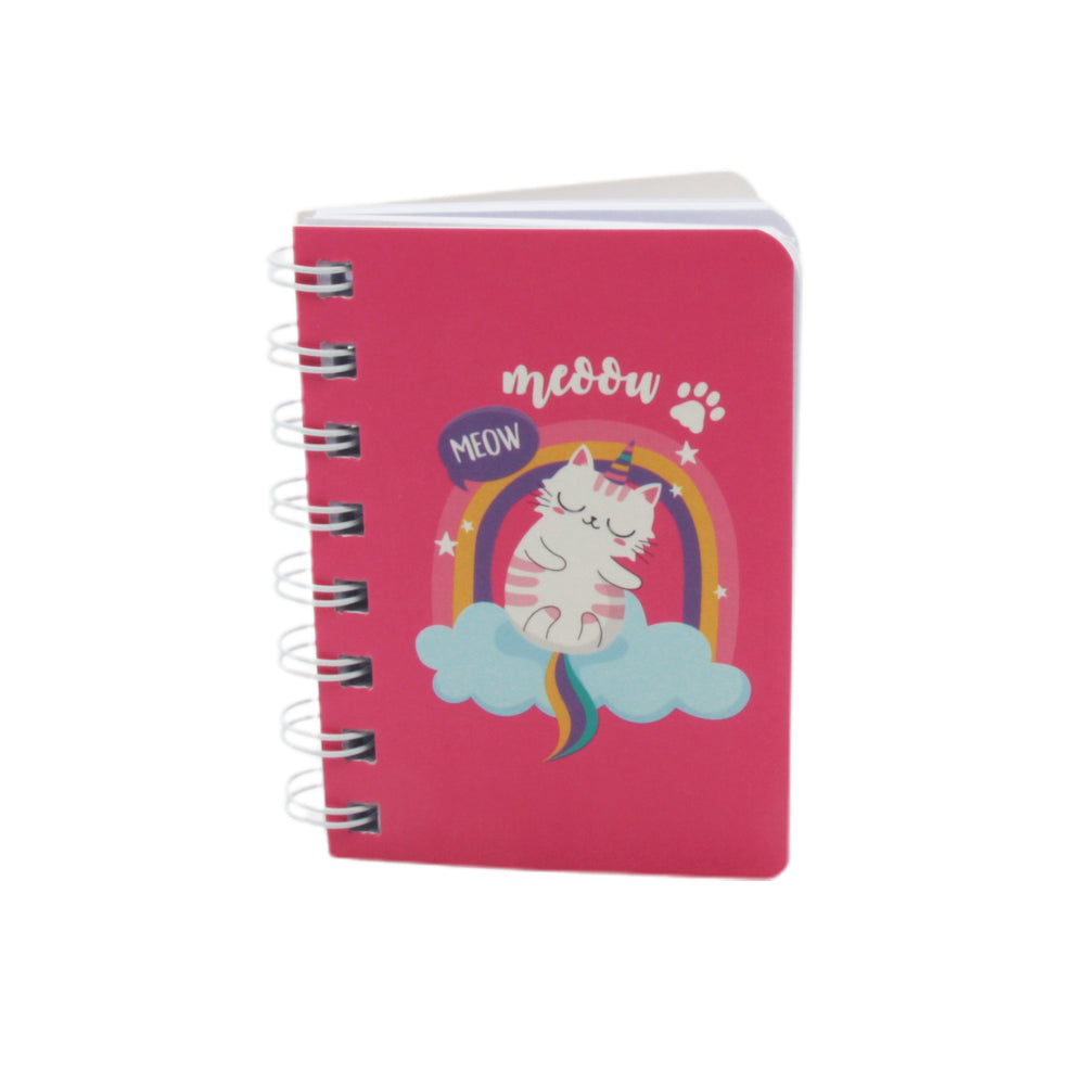 A7 Spring Note colorful cat design notebook with rainbow and clouds, perfect for fun note-taking.