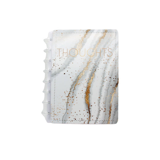 Stylish A5 Note MB notebook with marble pattern and gold lettering for note-taking