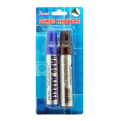 Jumbo Permanent Markers – 2-Pack (Black & Blue)