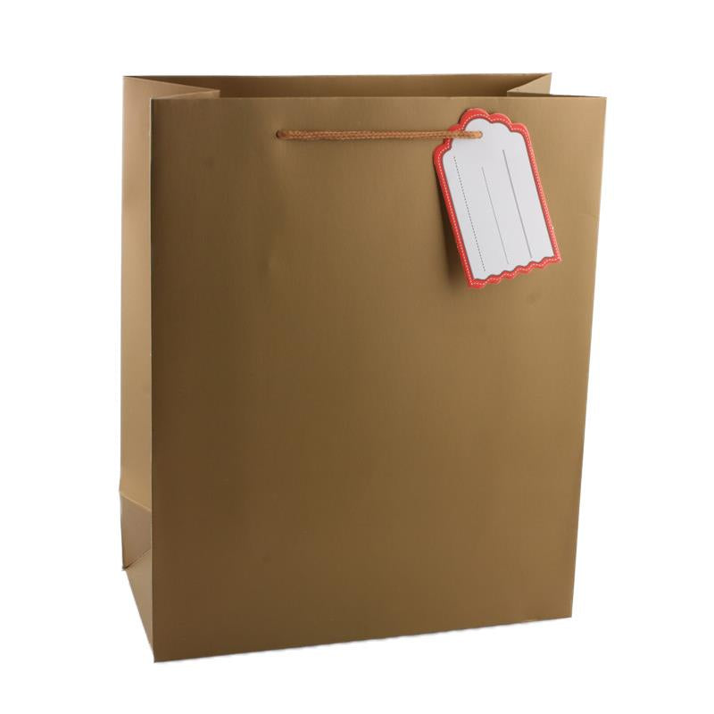Solid colour gift bag S – 23 × 18 × 10 cm, Gold