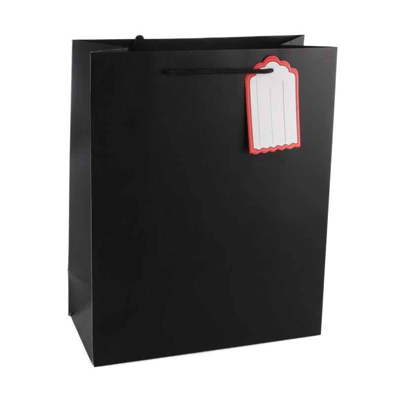 Solid colour gift bag S – 23 × 18 × 10 cm, Black