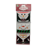 X-mas Gift Card Holder(P147) featuring festive designs like a snowman, Santa, and penguin for holiday gifting.