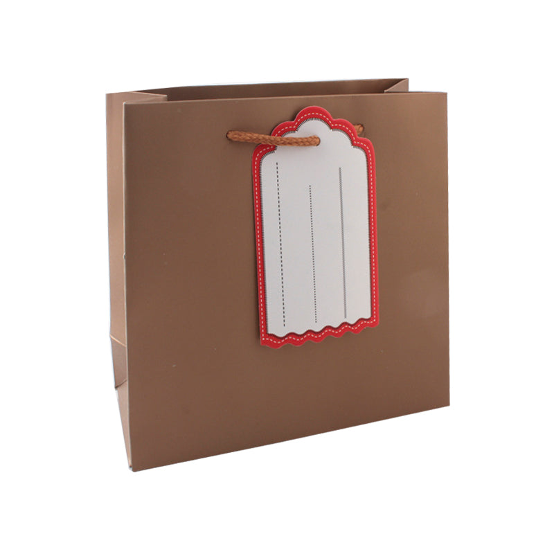 Solid colour gift bag XS – 15 × 14.5 × 6 cm, Gold
